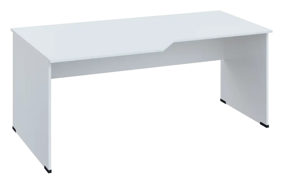 EZL 28 - 188 stůl kancelářský, rohový, levý, dřevěná podnož, deska 25 mm, široký 1800 mm, bílá